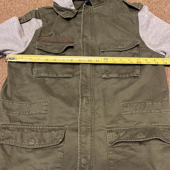 H&M DIVIDED Olive Green Utility hoodie Jacket - Picture 11 of 12